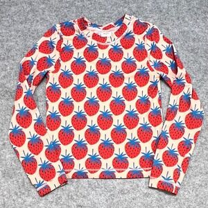 Hanna Andersson Long Sleeve Rash Guard Surf Swim Shirt Strawberry Print Girl 10